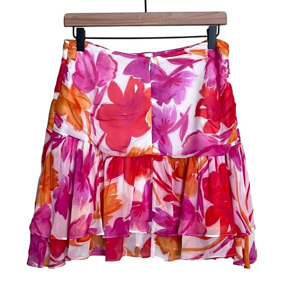 Milly Pink and Orange Floral Skirt - Picture 2 of 9